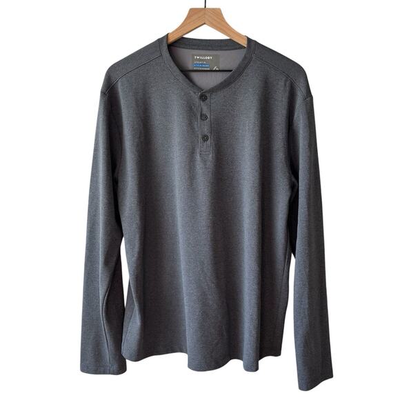 Twillory Mens Shirt XL Gray Henley Long Sleeve Athletic Athleisure Performance - Picture 1 of 8